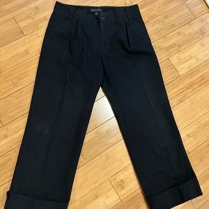 Banana republic black pleated pants, 3/4 length size 2